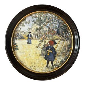 Royal Copenhagen Carl Larsson Limited Edition Porcelain Plaque – Picking Apples